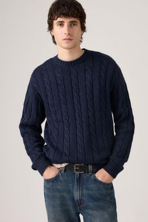 Levi's Laurel Crew Sweater - Hombre - 2XL - Azul / Neps Navy Blazer