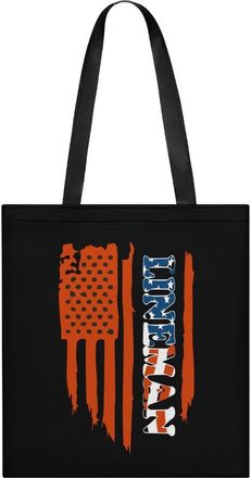 Generic U.S. Flag Lineman Womens Tote Casual Shopping Bag Lightweight Shoulder Bags Hobos Handbag for Work Travel Daily 35x40cm