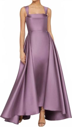 Theia Zendaya Mikado Walk Through Gown In Chrome Lavender