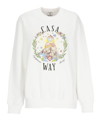 Casablanca White Casa Way Mountain Cotton Sweatshirt