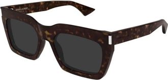 Saint Laurent Rechthoekige Acetaat Zonnebril - unisex - Zonnebrillen - Bruin - 55 MM - Accessoires