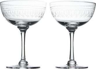 The Vintage List Set of 2 Crystal Champagne Saucers in Ovals at Nordstrom