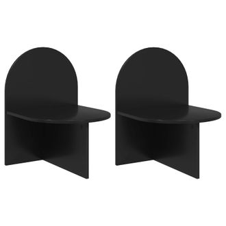 vidaXL Mesita De Noche 2 Pcs Roble Negro 48 X 49 X 65 Cm Vidaxl