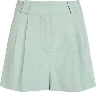 Blaz&eacute; Milano Zenith Selle Silk and Linen-blend Shorts - Teal - 2 (UK10 / S)