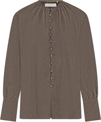 Nukus Nukus, Dames, Blouses & Shirts, Bruin, Maat: 3XL