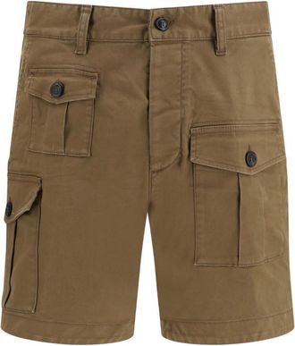 Dsquared2 Brown Solid Cargo Shorts