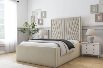 Comfort Beds Kensington Plush Bed Frame With Mattress-50 Upholstered in Cream | Size: Single