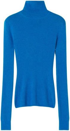 Lanvin Merino Wool And Silk Turtleneck Sweater in Electric Blue at Nordstrom, Size Medium