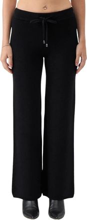 Ermanno Scervino Pantalone Maglia - Dames - Wijde Broeken - Zwart - M - Wol - Broeken