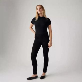 Levi's Womens Levis 311 Jeans Black Denim Dark Wash Mid-Rise Skinny Leg GBO750