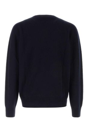 The Row Mens Midnight Blue Cashmere Auguste Sweater Darknavy Exterior: T-Shirt T-shirts And Polos