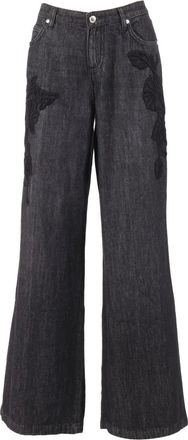 Ermanno Scervino Jeans con applicazione - Nero