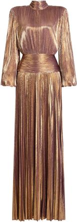 Retrof&ecirc;te Abito lungo Brienna plissettato - Oro