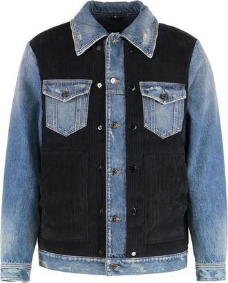Dolce & Gabbana Jassen, Heren, Blauw, M, Denim, Denim Gewatteerd Jasje