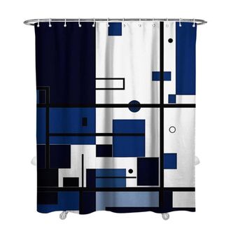 OEM Cortina De Ducha Minimalista Block 1, 7284 Pulgadas, Estilo R&uacute;stico, Impermeable, Compatible Con Barras De Cortina De Ducha Est&aacute;ndar, 12 Ganchos