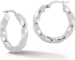 Glaze Jewelry Twisted Hoop Earrings in Silver at Nordstrom Rack