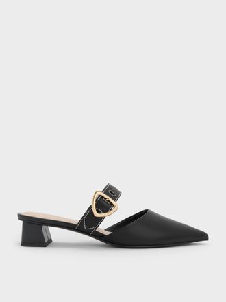 Charles & Keith Sepphe Cut-Out Heeled Mules