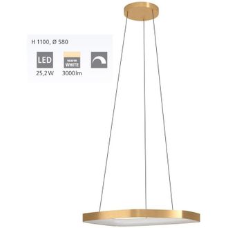 Eglo Eglo - Sospensione Moderna Vallerosa Alluminio Ottone Spazzolato 1 Luce Led 25,2W