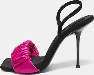 Alexander Wang Purple/black Satin Julie Slingback Sandals