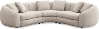 Castlery Fable Sectional Sofa Customized, Performance Classic Twill Light Grey, Ultra Deep Seats, Spill Resistant, Castlery
