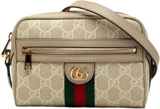Gucci Pre-owned Ophidia Crossbody - Dames - Vintage Schoudertas - Beige - ONE Size - Leer - Vintage