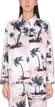 Palm Angels Beige Regular Printed Shirt