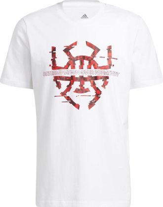 adidas Mens adidas Basketball Series Spida Logo Printing Sports Short Sleeve White T-Shirt HG4418