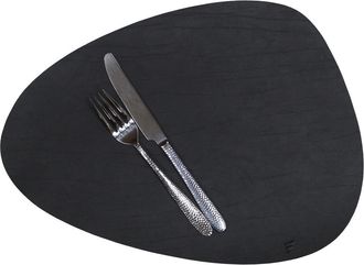 FreeForm Design Tischset Stone aus recyceltem Leder 41 x 30 cm - Schwarz
