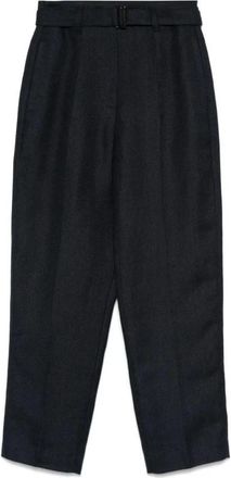 Brunello Cucinelli C013 Li Broek - Dames - Wijde Broeken - Zwart - M - Linnen - Broeken