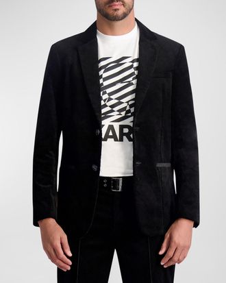 Karl Lagerfeld Mens Corduroy 2-Button Blazer