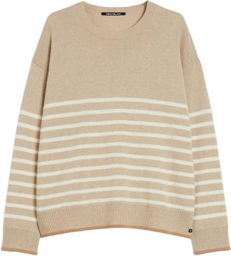 Pennyblack Rondgebreide trui - Dames - Ronde hals truien - Beige - L - Wol - Truien & Vesten