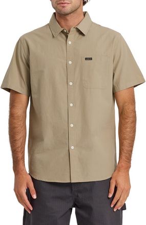 Quiksilver Shore Break Classic Short Sleeve Cotton Button-Up Shirt in Seneca Rock at Nordstrom, Size Xx-Large