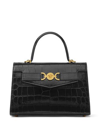 Versace Borsa tote Medusa 95 con effetto coccodrillo - Nero