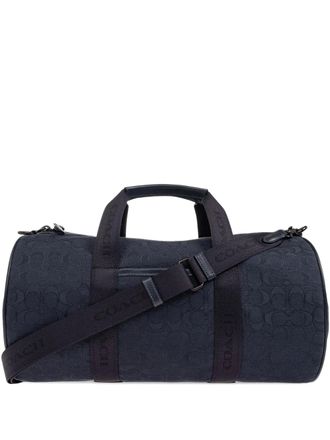 Coach Theo monogram duffle bag - men - Recycled Polyester/Fabric/Calf Leather/Recycled Cotton - One Size - Blue