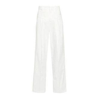 Isabel Marant Wide-Leg High-Waisted Trousers - female - Isabel Marant - Wide Trousers - White - M - Trousers