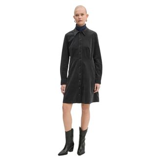 Marc O'Polo Kleedjes, Dames, Grijs, L, Katoen, Corduroy Shirt Dress