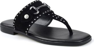 Artisan by Zigi Lynwood Leather Flip Flop in Black Suede at Nordstrom, Size 10