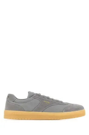 Prada Grey Solid Sneakers