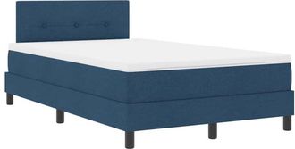 vidaXL Cama Box Spring Con Colch&oacute;n Con Colch&oacute;n Azul 120 X 200 Cm Tela Vidaxl