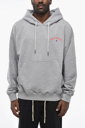 Off-white Brushed Cotton Hooded Sweatshirt STAR ARROW Skate Fit Off-White