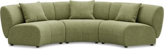 Castlery Auburn Armless Curve Sofa Customized, (Washed Chenille) Moss, Machine Washable, Modular for Sofas, Green, Castlery