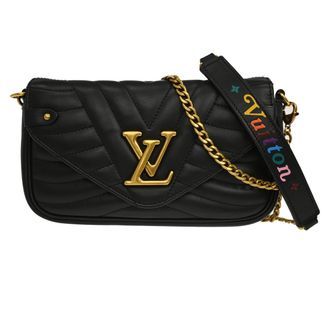 Louis Vuitton New Wave Chain Quilted Leather Black Leather Handbag (Pre-Owned)