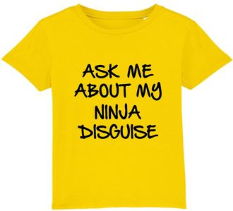 Generic Ask Me About My Ninja Disguise T-Shirt, Funny Fancy Dress Prank Costume Flip Unisex Kids Adults Flip Top (Yellow, XL)