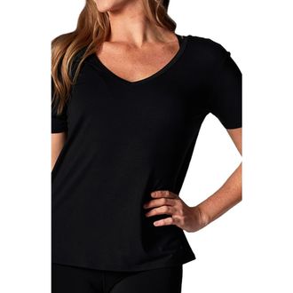 Tavi Everyday V-Neck Tee in Ebony at Nordstrom, Size X-Small