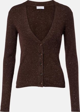 Brunello Cucinelli C&aacute;rdigan acanalado en mezcla de cachemir