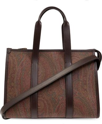 Etro Paisley medium tote bag - Dames - Schoudertassen - Bruin - ONE Size - Katoen - Tassen