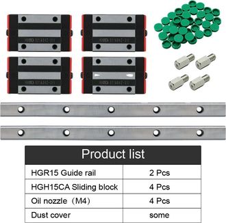 OEM Gu&iacute;a Lineal, Construcci&oacute;n De Acero, Compatible Con Cnc, 2 Hgr15 4 Hgh15ca-b, 1100 Mm