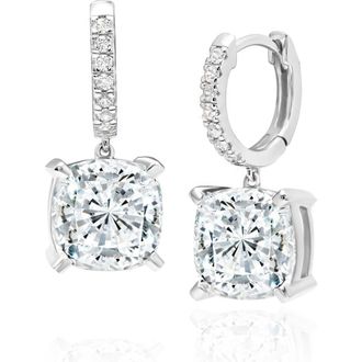 Crislu Cubic Zirconia Drop Earrings in Pure Platinum/Clear Stone at Nordstrom