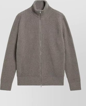 Maison Margiela high collar long sleeve ribbed knit sweater
