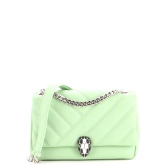 Bulgari Serpenti Cabochon Shoulder Bag Diagonal Quilted Leather Small